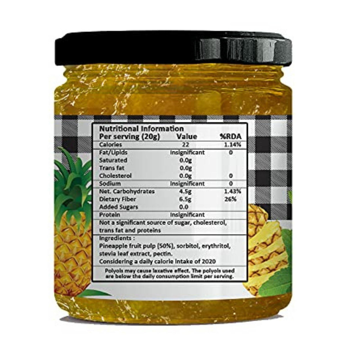 Sugar-Free Stevia Mixed Fruit & Pineapple Jam, Diabetic friendly, Tastes delicious – Pack of 2 - 220g *2