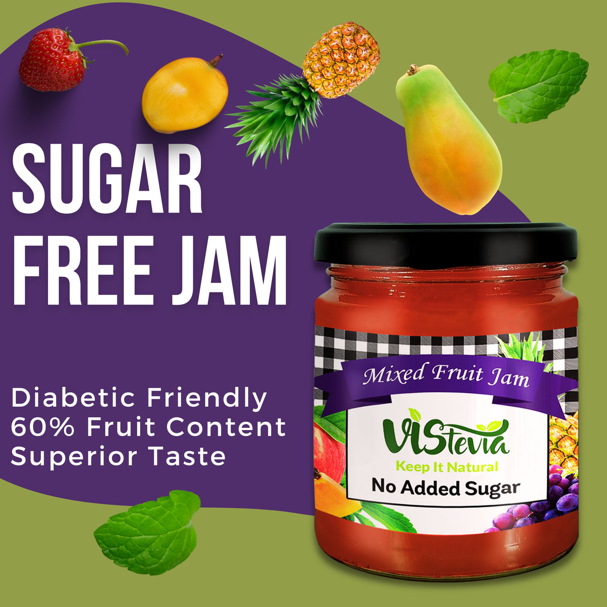 Sugar-Free Mixed Fruit Jam 220gm