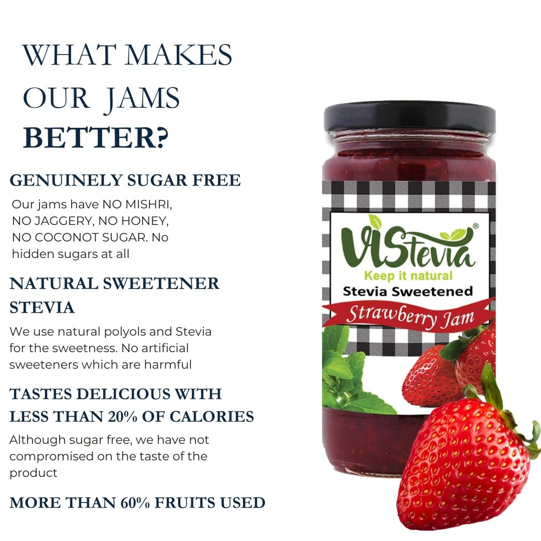 Sugar-Free Stevia Strawberry Jam – 400gm