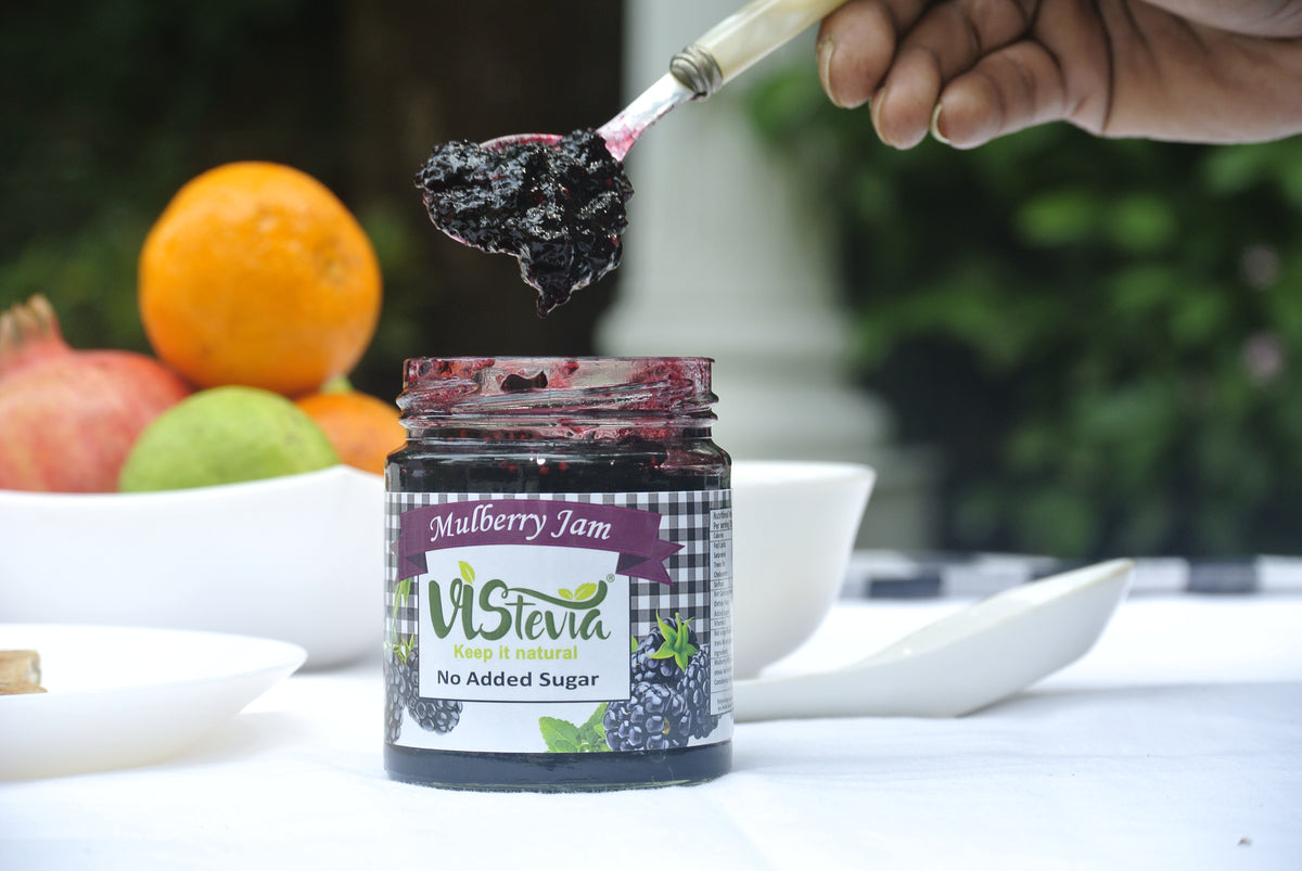 Sugar-Free Stevia Raspberry & Mulberry Jam, Diabetic and Keto Friendly – Pack of 2 (220gm x 2)